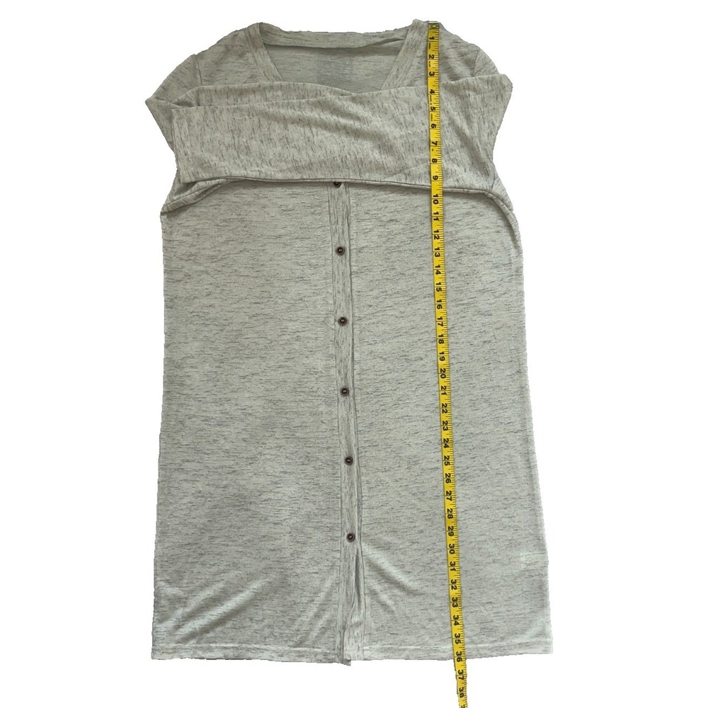 Pima Cotton Blend Duster Cardigan Casual L Oatmeal Fall Capsule Wardrobe NWT - Picture 7 of 9